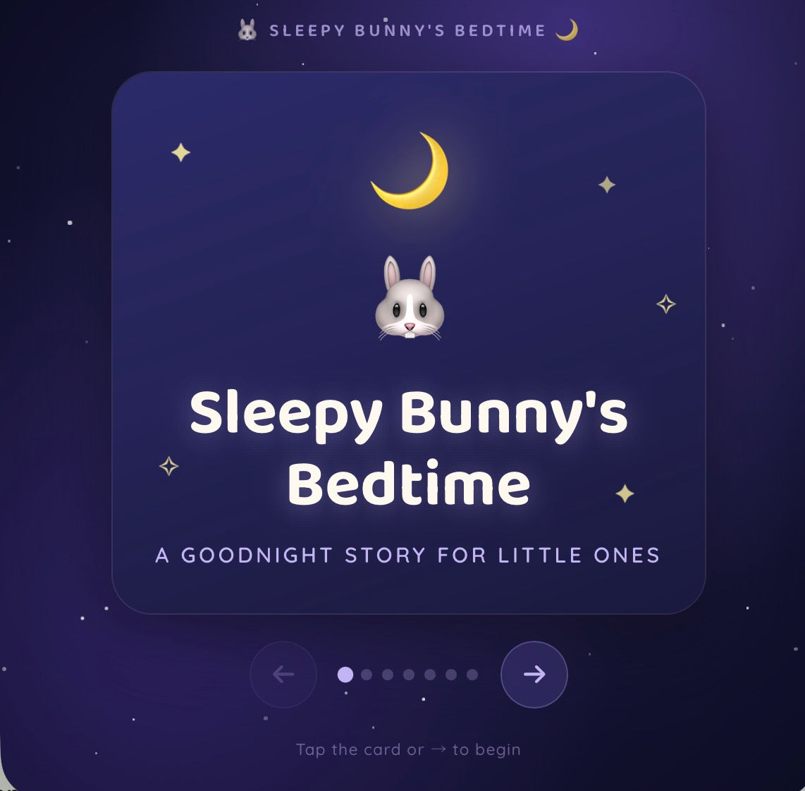 Sleepy Bunny's Bedtime — Interactive Storybook