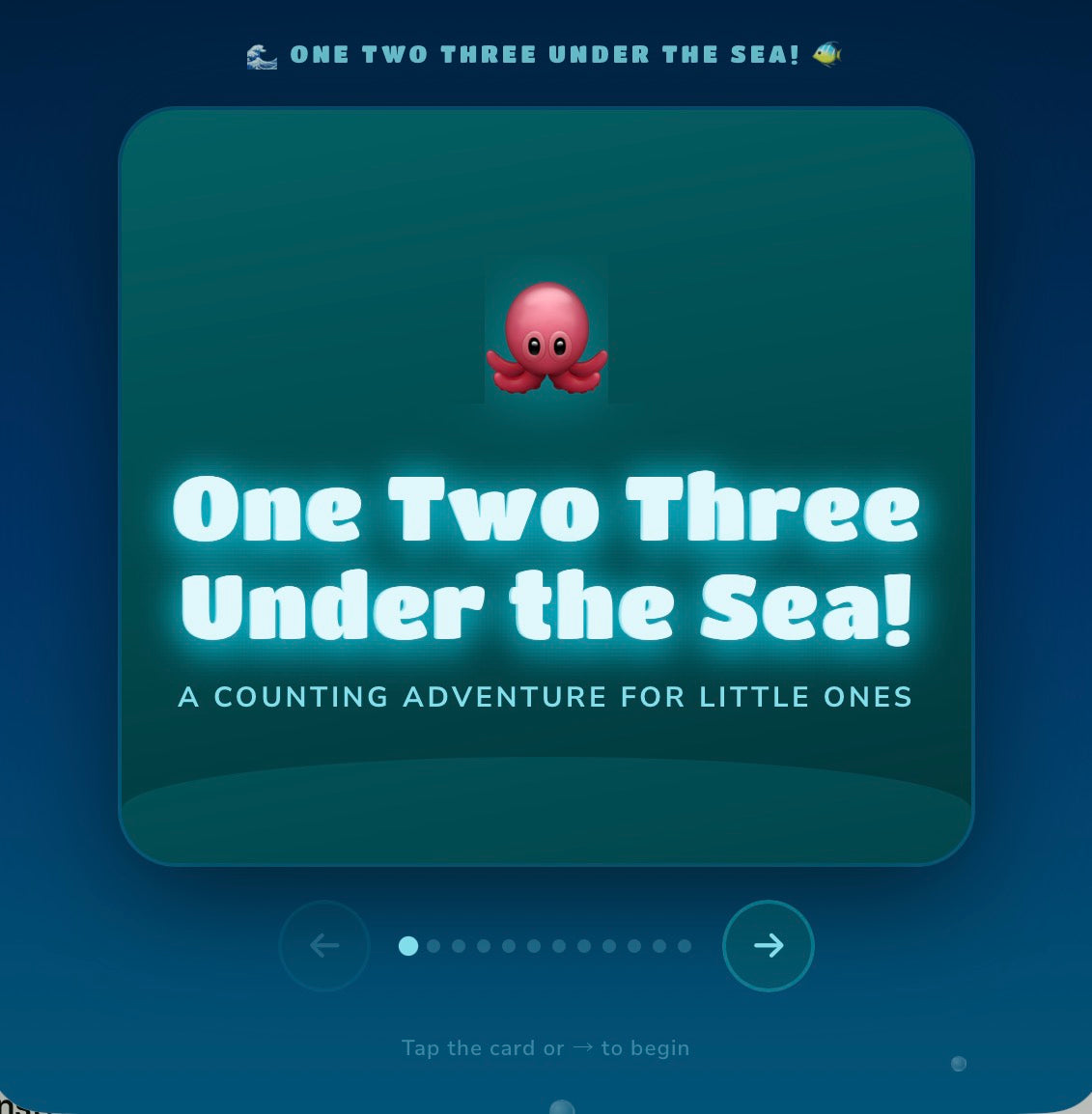 One Two Three Under the Sea — Interactive Counting Book